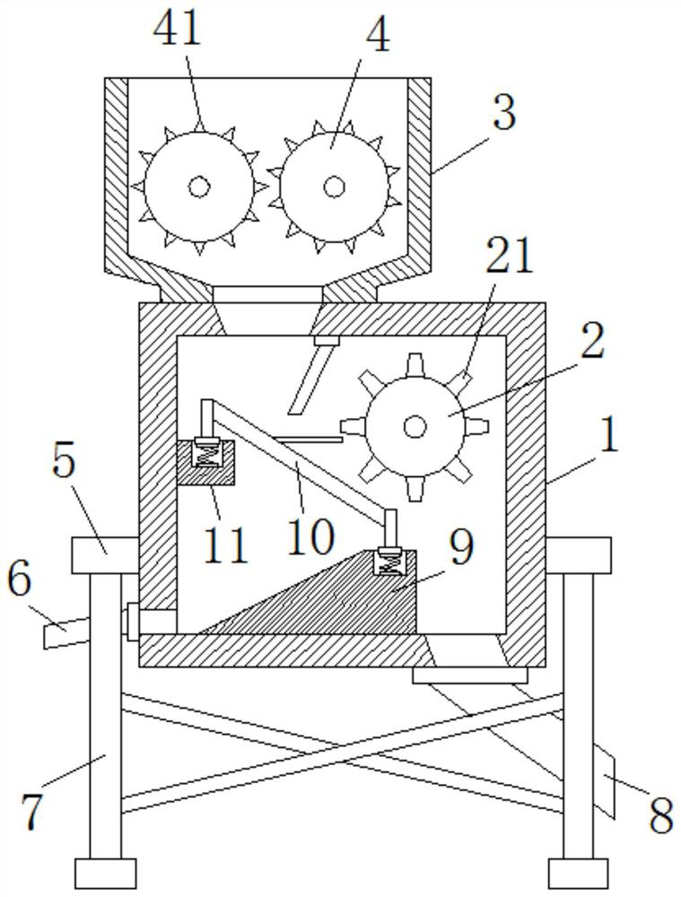 Feeding hopper with pretreatment function for movable crushing station