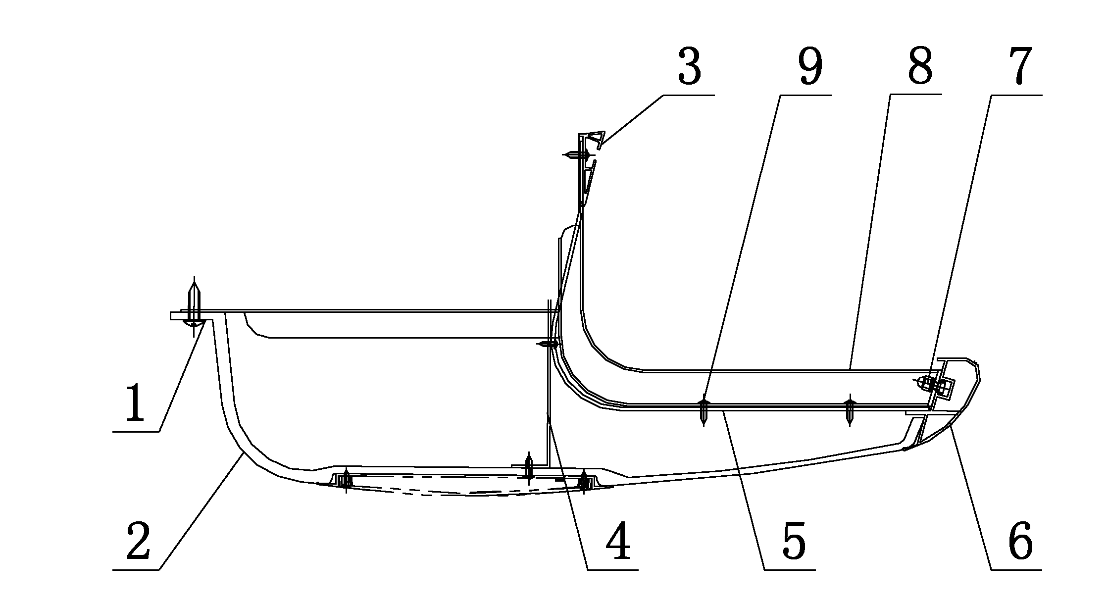 Integral luggage rack for passenger car