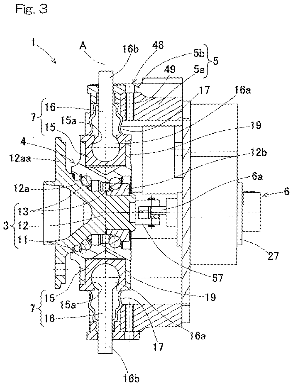 Supplemental turning function-equipped hub unit and vehicle