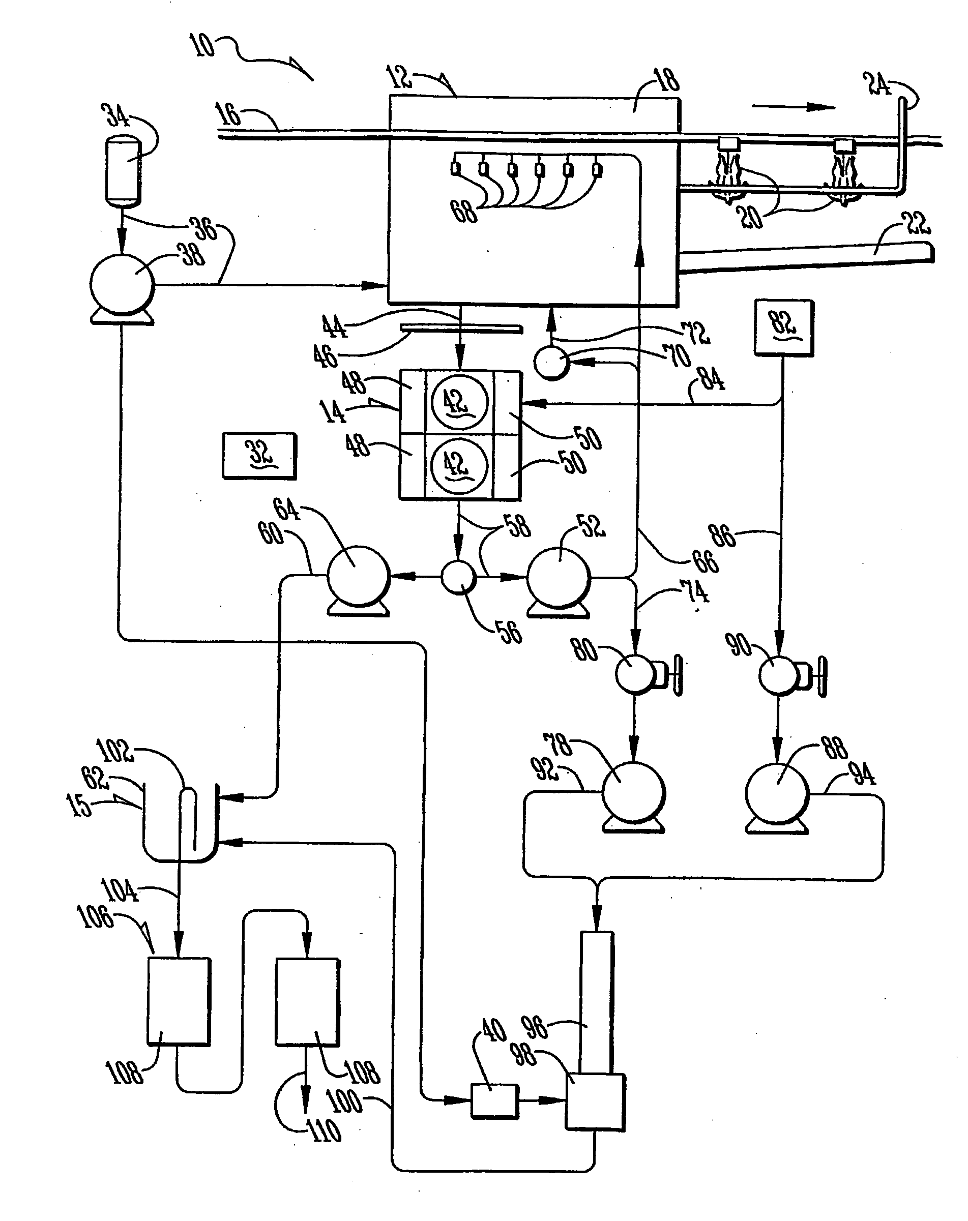 Application System With Recycle and Related Use of Antimicrobial Quaternary Ammonium Compound