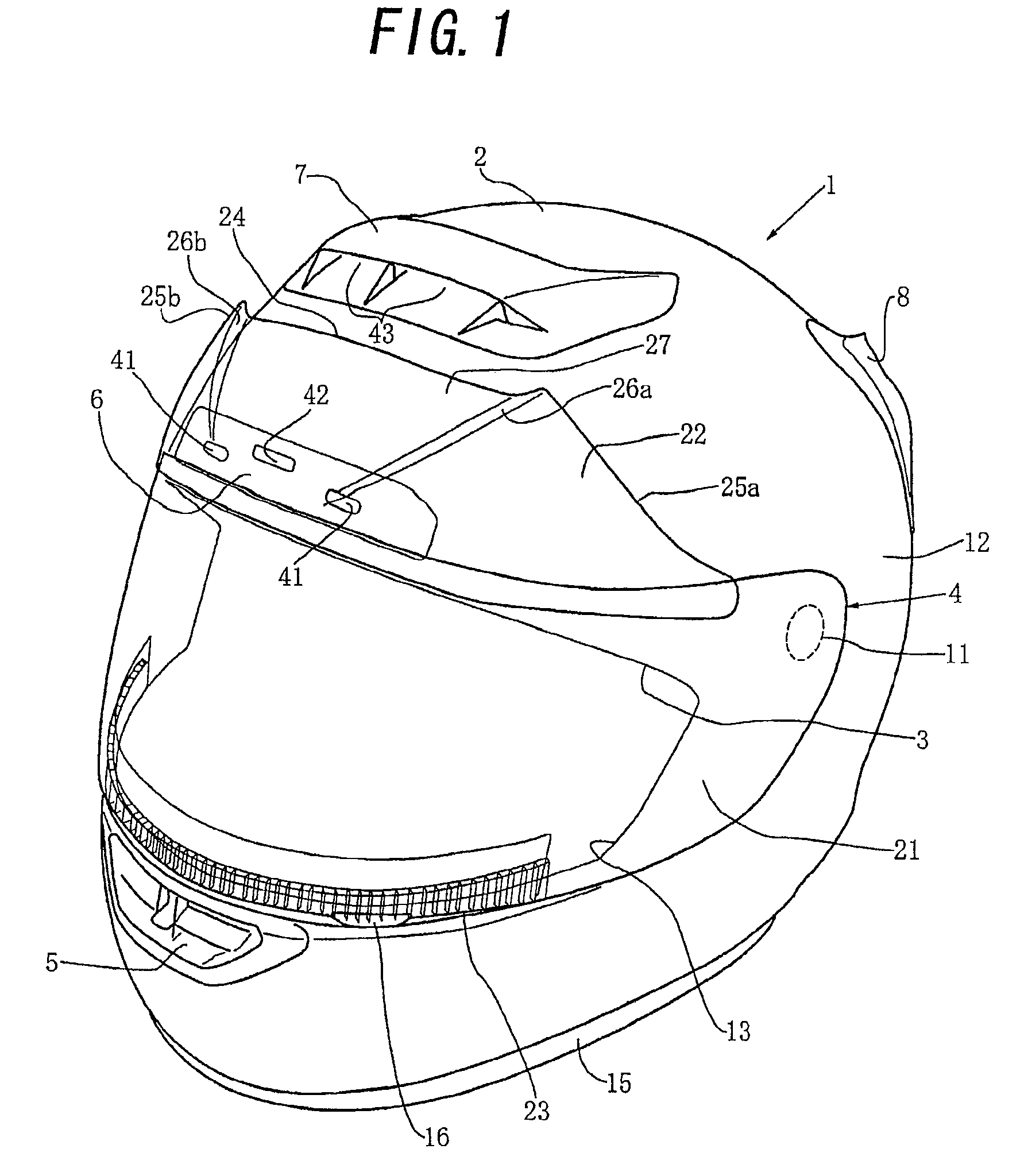 Shield for helmet, and helmet including such shield