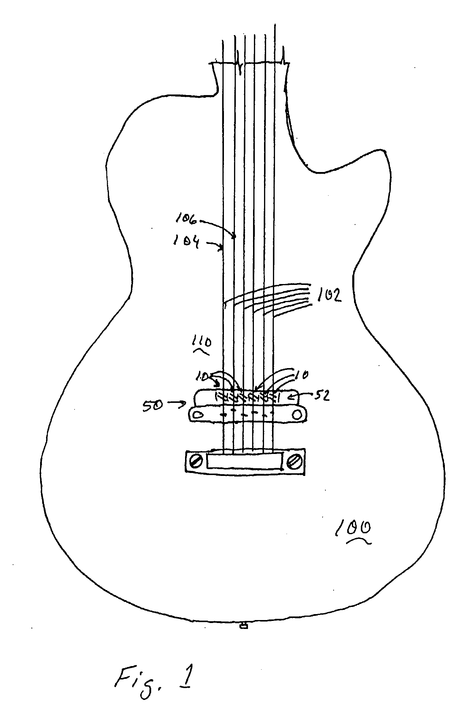 Angled pickup for digital guitar