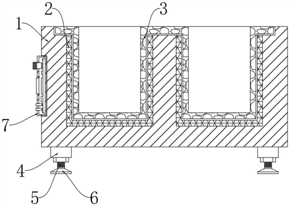 Inner container structure adopting glass inner container heating mode