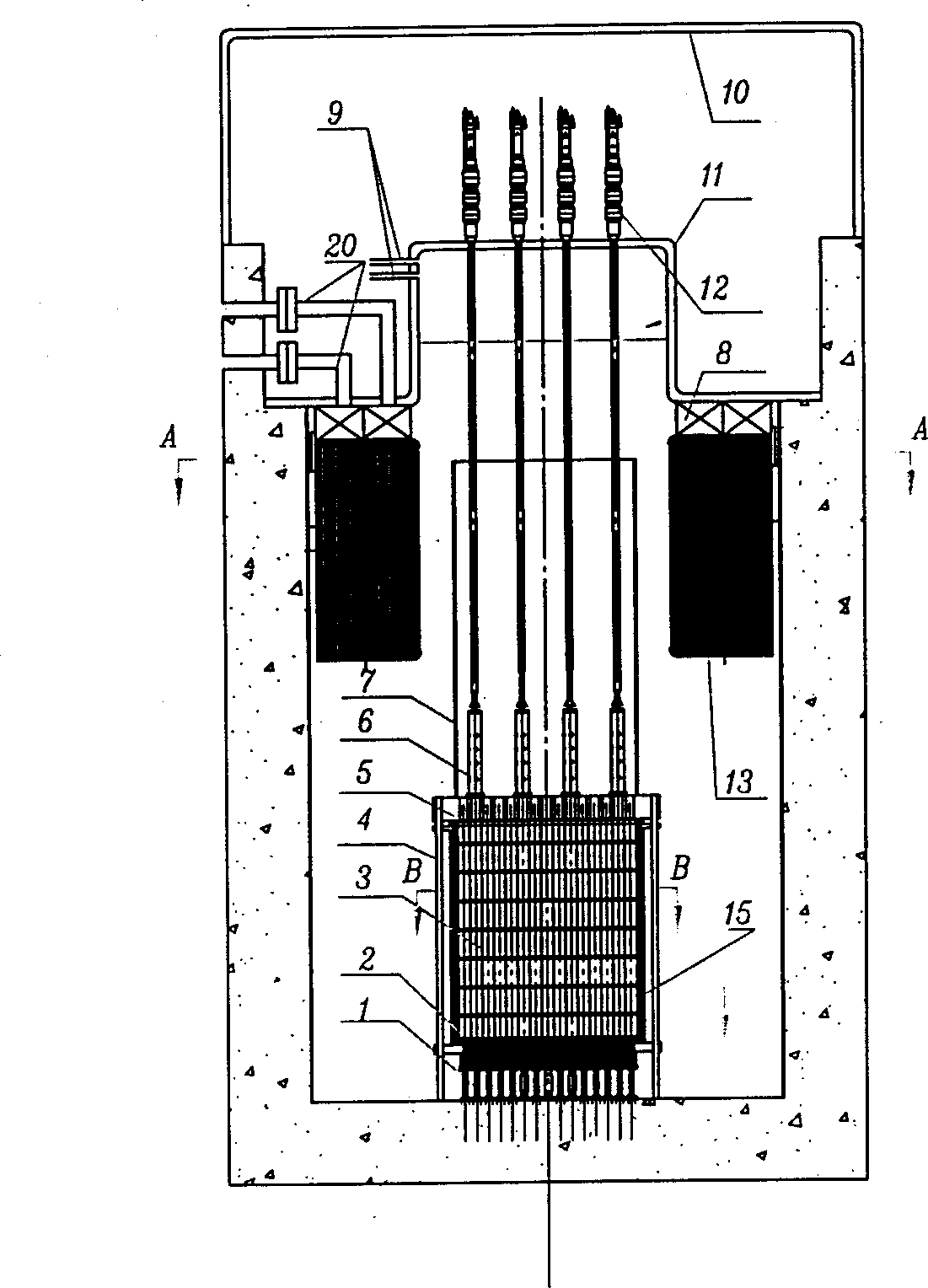 Low-temp nuclear reactor with dead fuel for nuclear power station