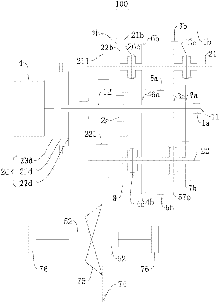 Power driving system and vehicle