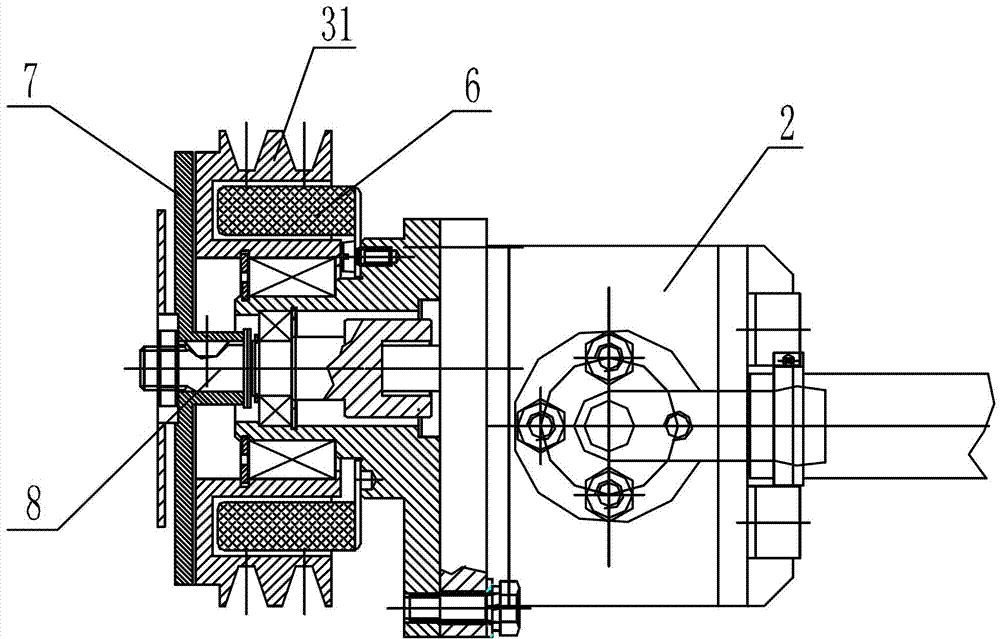 Electromagnetic power take-off system and power take-off method of micro-card dump garbage truck