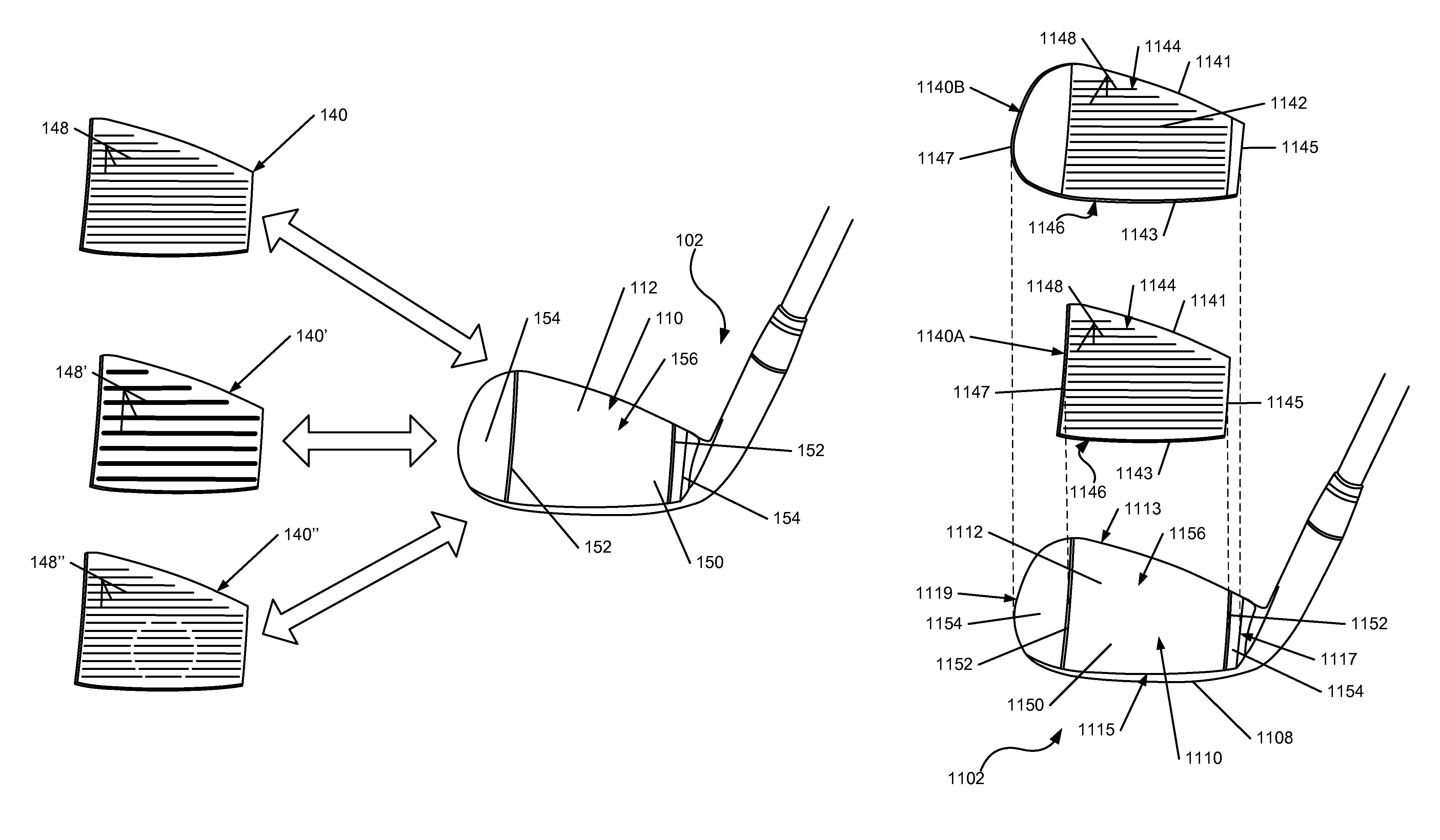 Golf club head or other ball striking device with slotted face mask