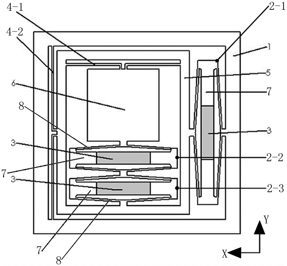 Piezoelectric driving large-stroke no-coupling two-dimensional precise micro locating platform