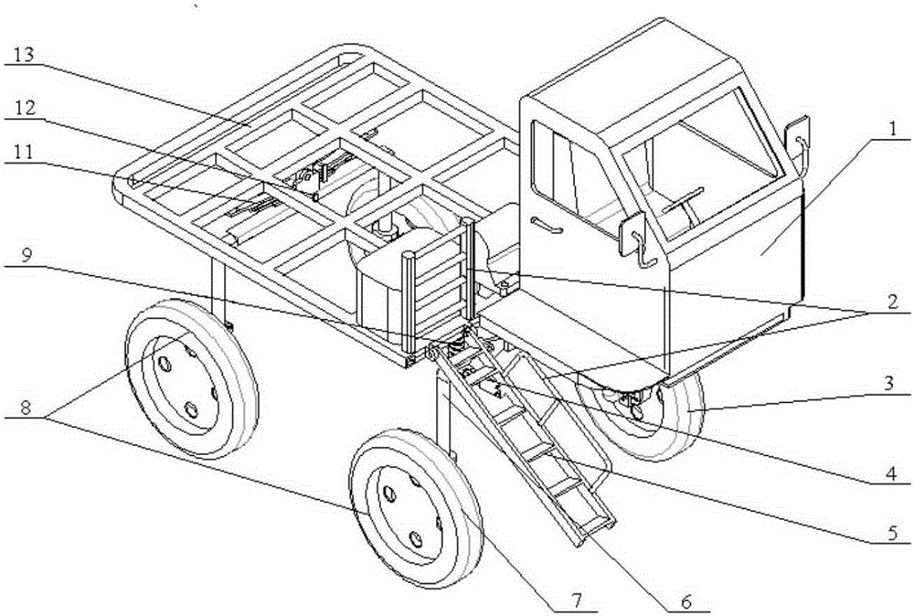 A wide ground clearance adjustable chassis and its adjustment method