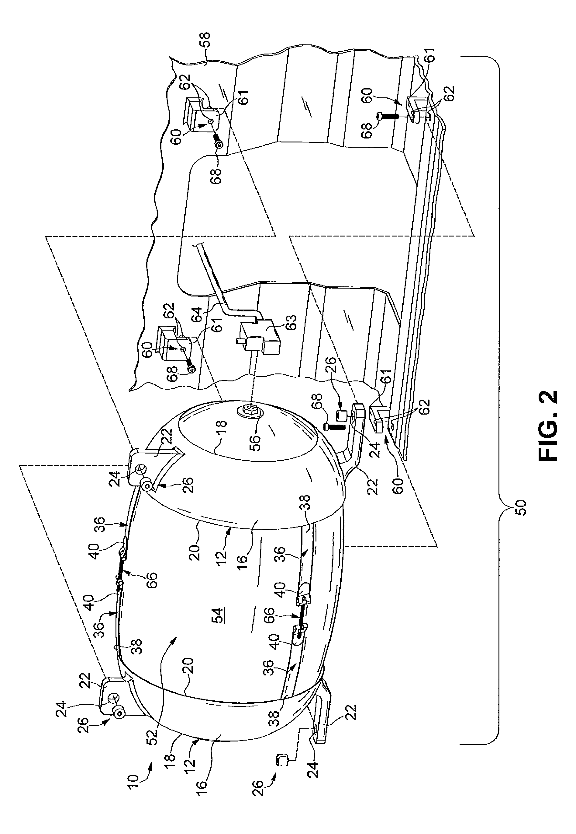 High pressure vessel with integrated mounting features