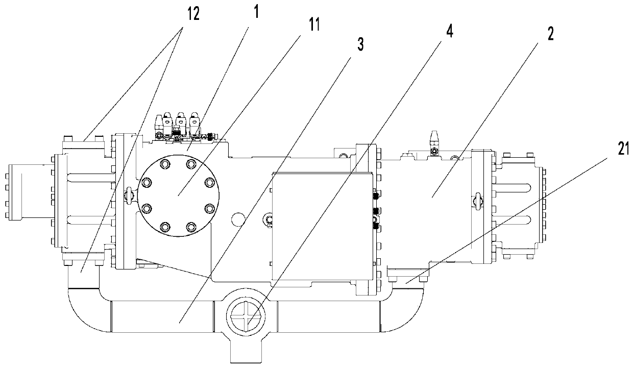 Compressor with two-stage exhaust function and air conditioning system