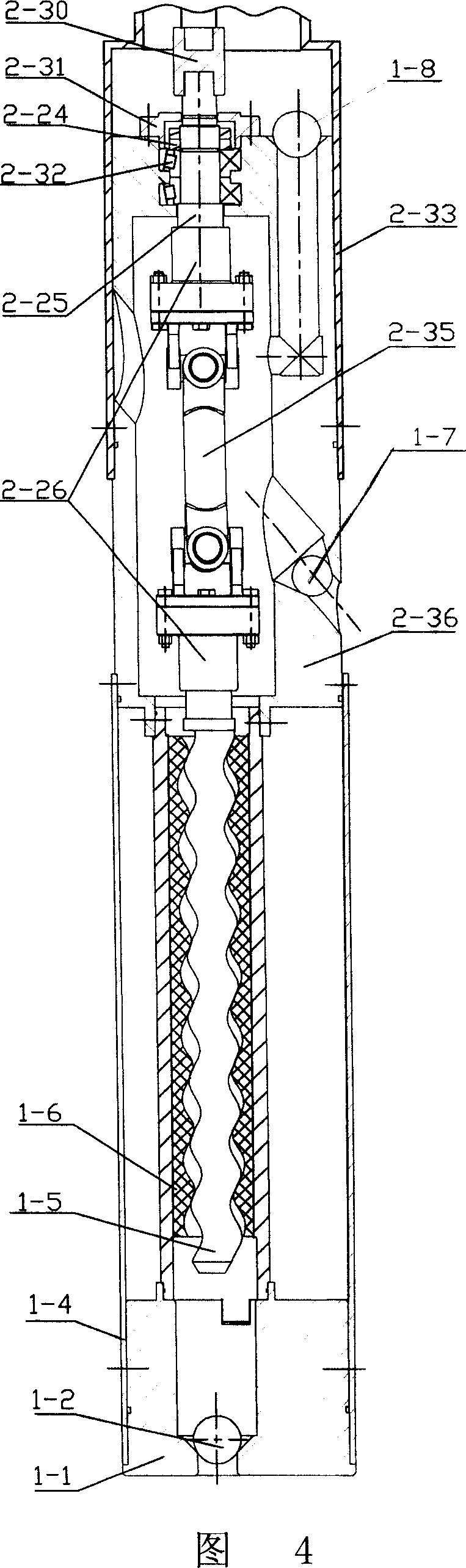 Straight line driving screw pump oil production system