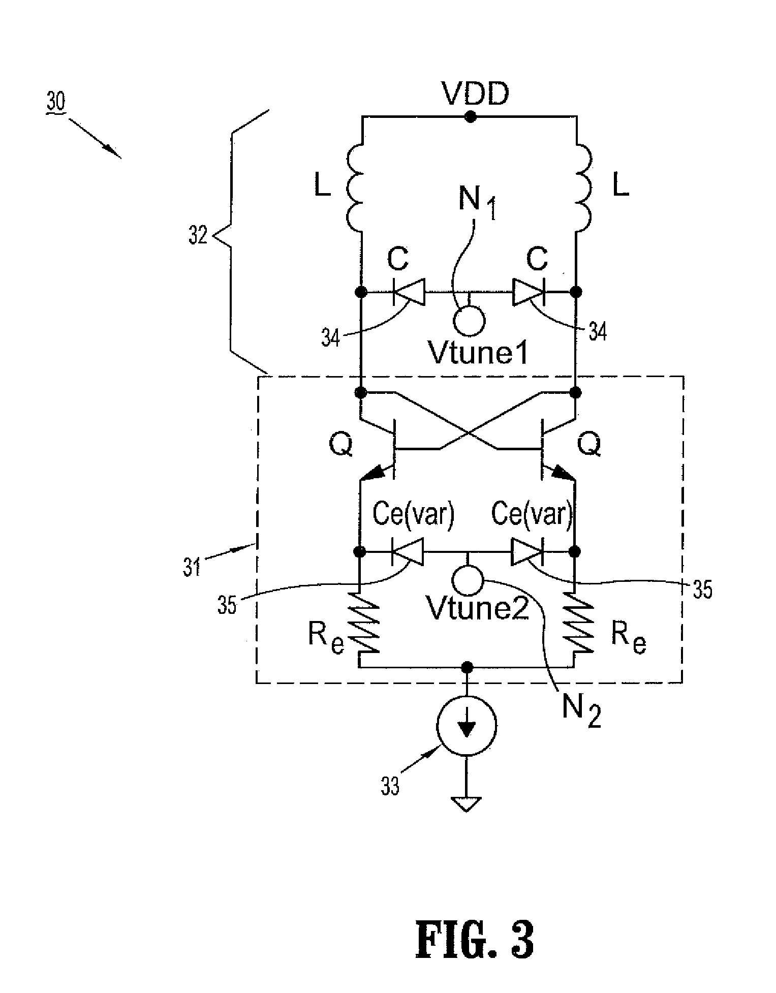 Voltage controlled oscillator circuits and methods using variable capacitance degeneration for increased tuning range