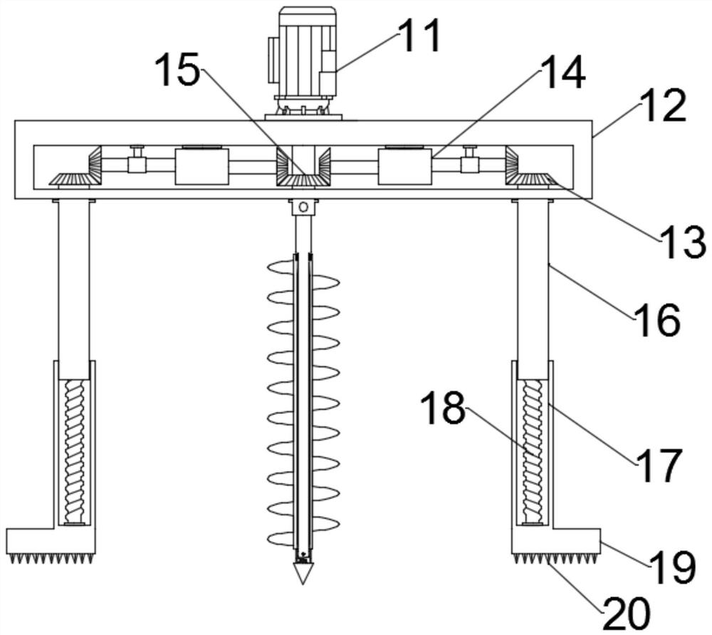 Hole-digging head structure for seedling planting in forestry and hole digging machine