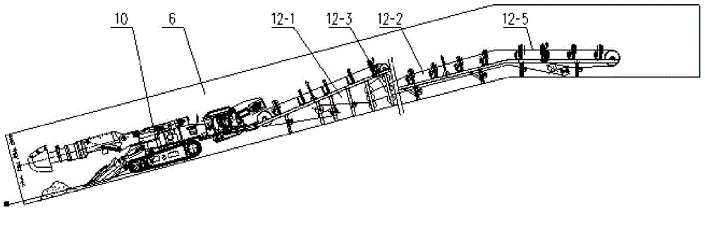 Double-roadway combining speedy drivage waste rock exhaust system and method