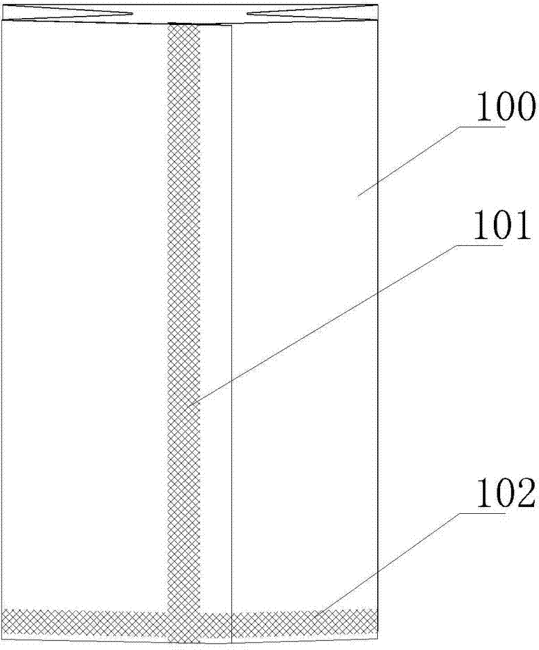 Middle sealing mechanism for cylindrical forming of non-woven fabric