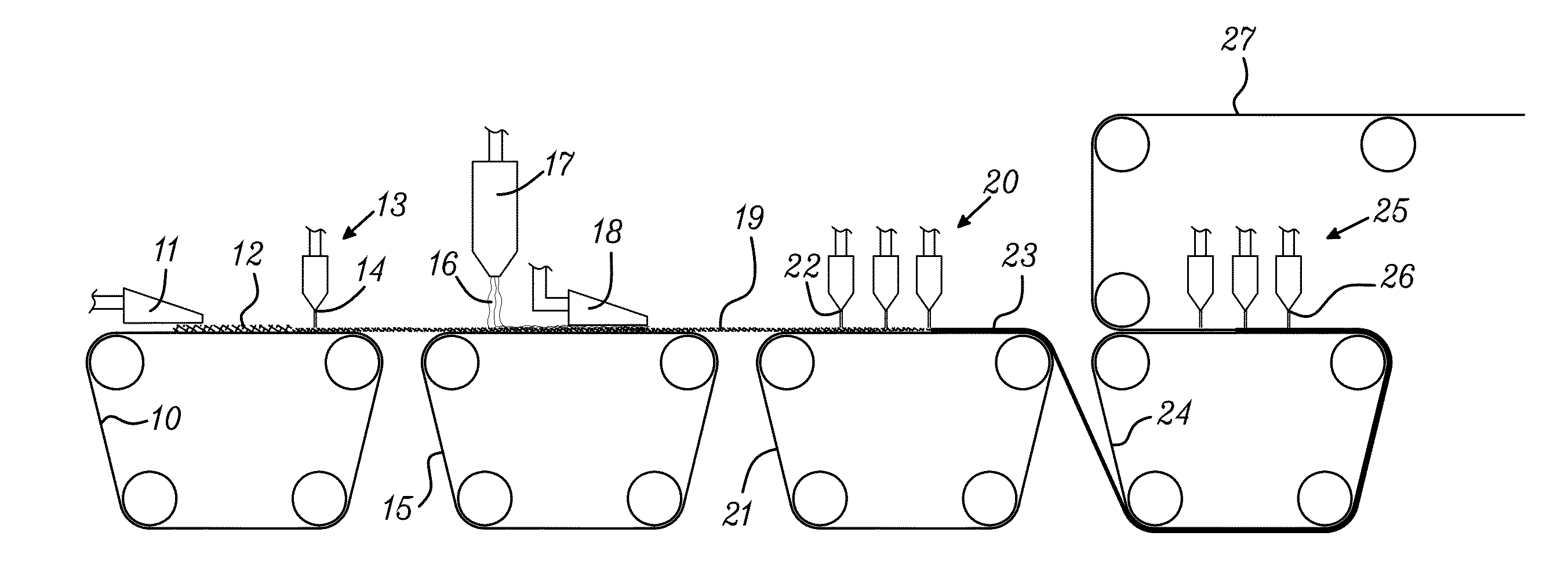 Method of producing a hydroentangled nonwoven material