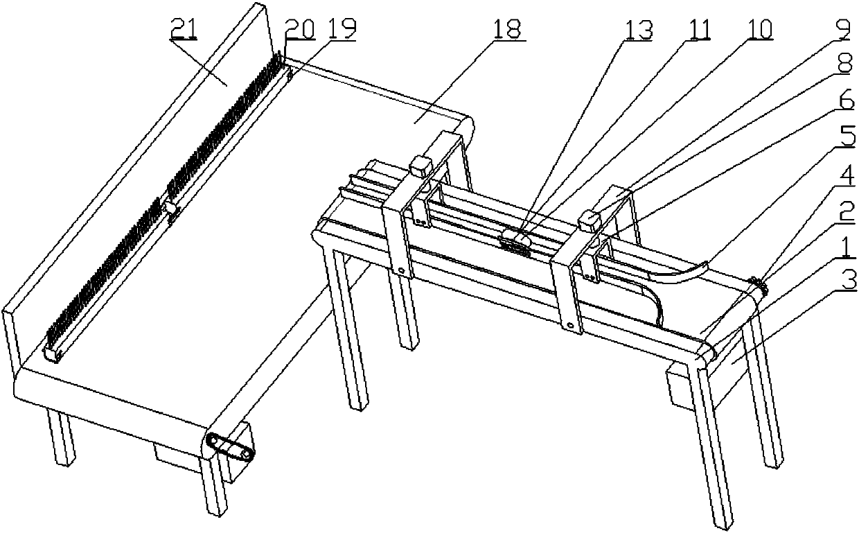 Fresh tobacco leaf stalk sectioning and orderly-clamping device and sectioning and clamping method thereof