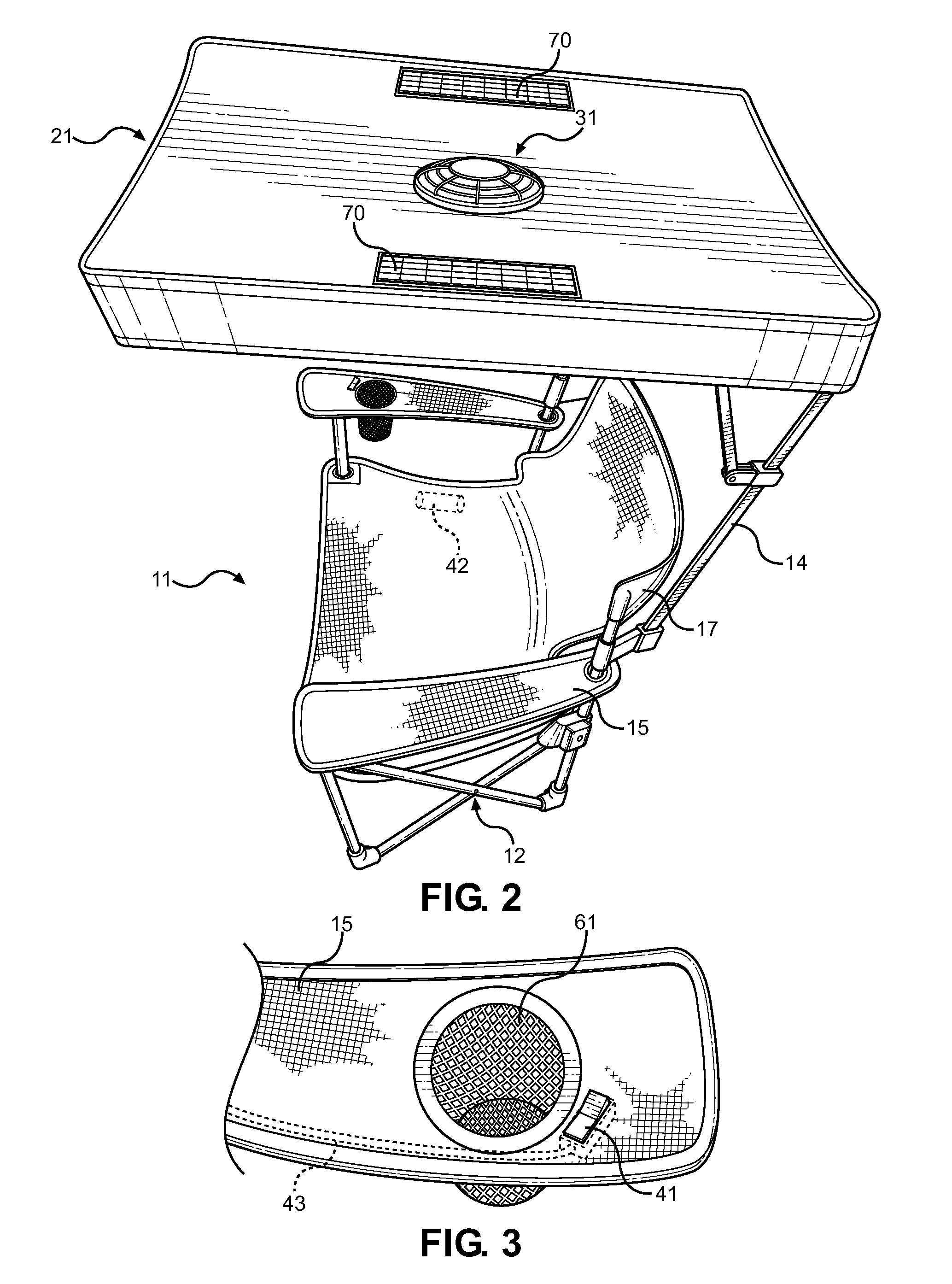 Fan-cooled collapsible canopy chair