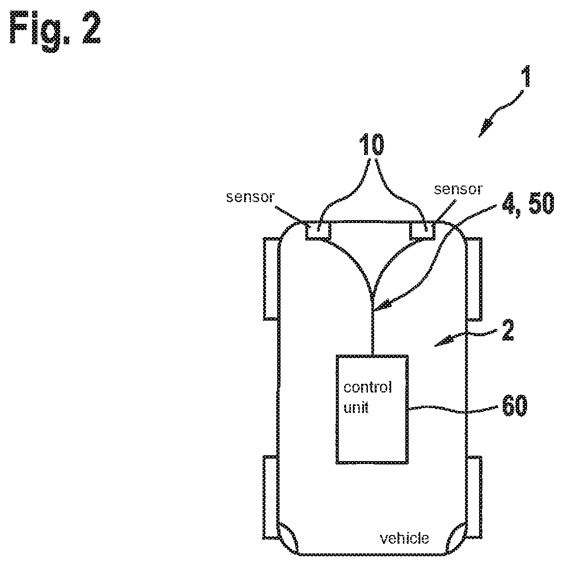 Sensor for emitting signals and for receiving reflected echo signals, and system including a control unit and such a sensor