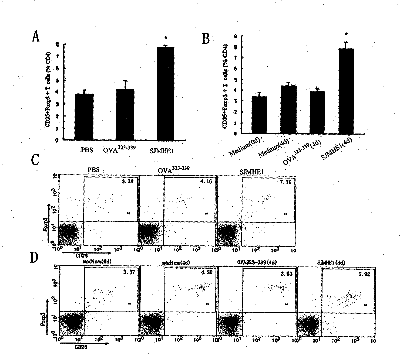 Polypeptide for inducing CD4&lt;+&gt;CD25&lt;+&gt; regulatory T cells and application