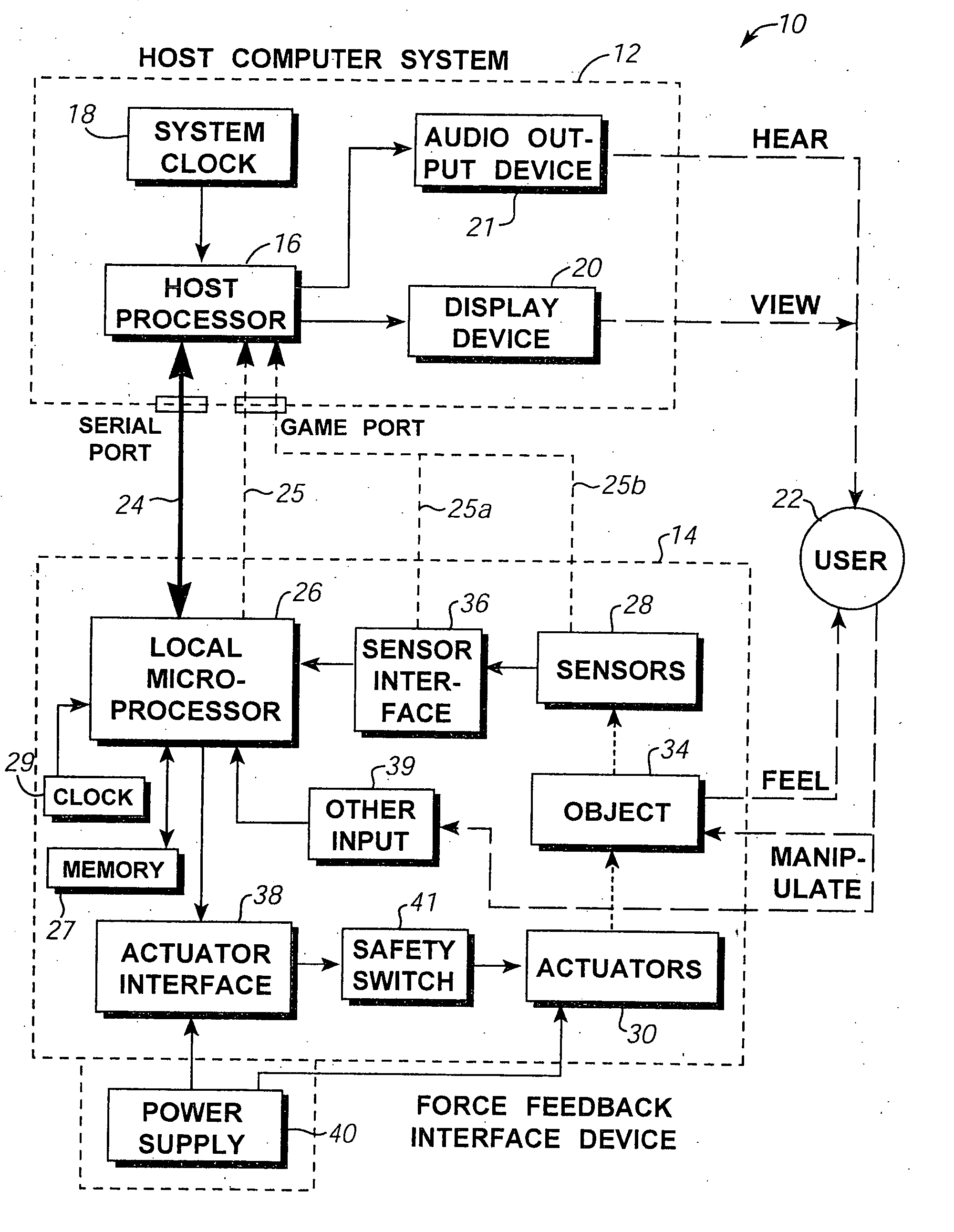 Power management for interface devices applying forces