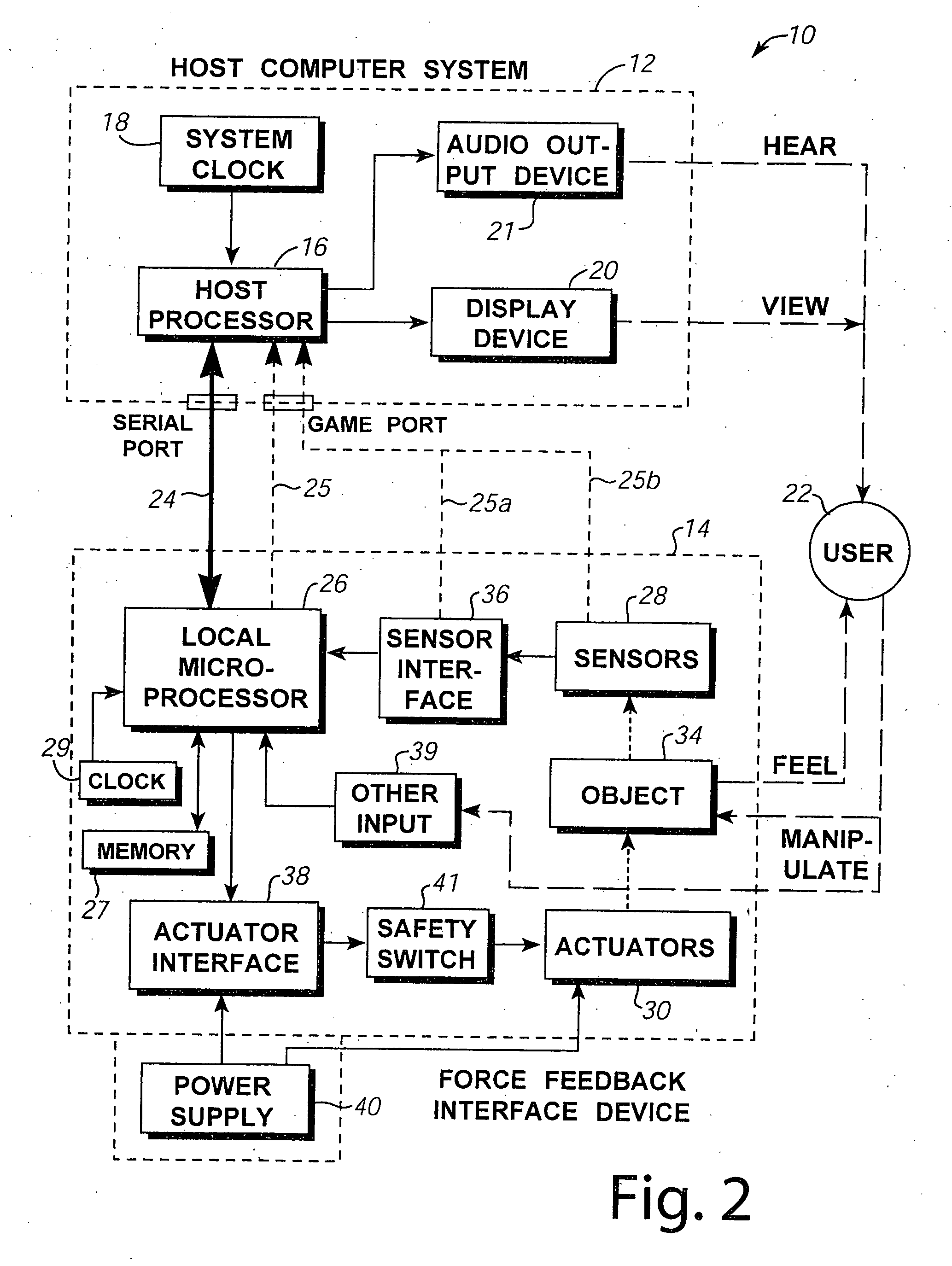 Power management for interface devices applying forces