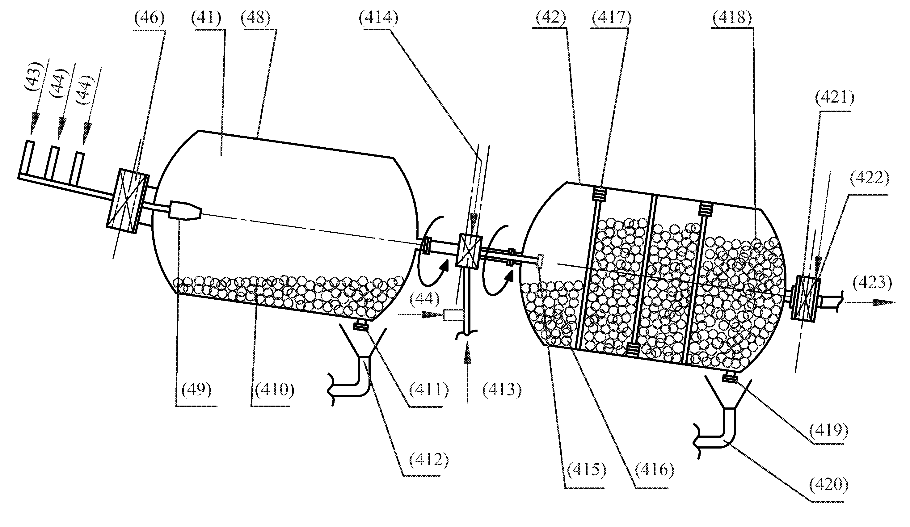 Reaction chamber for a direct contact rotating steam generator