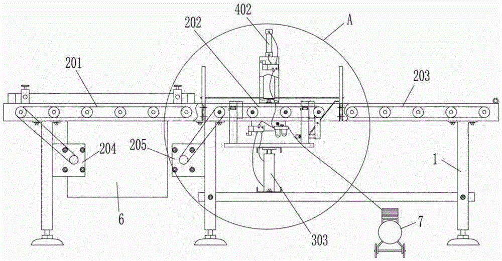 An automatic stacking device for rice seedling trays