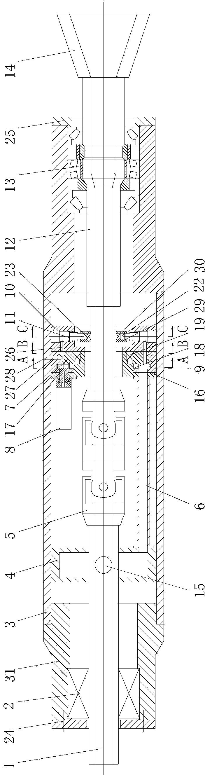 Directional rotating guide drilling tool