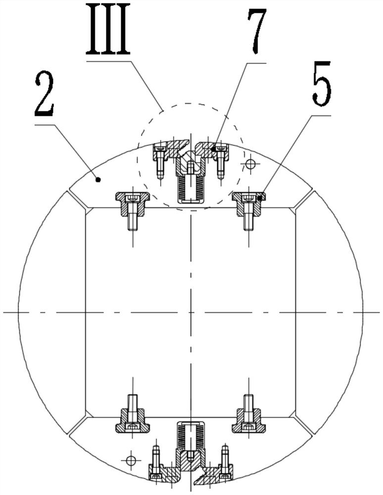 Coiling machine winding drum with complementary double hydraulic jaws