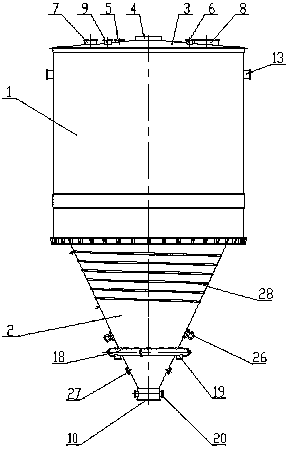 Airtight tank type decoking dehydration tank