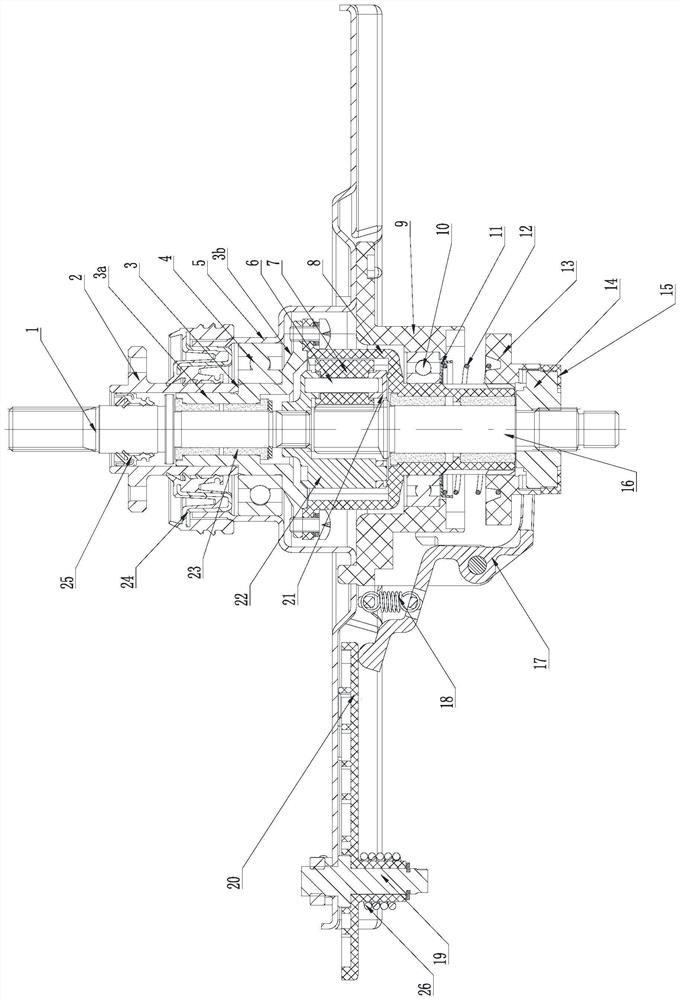 Washing machine speed reduction clutch device, washing machine and control method of washing machine