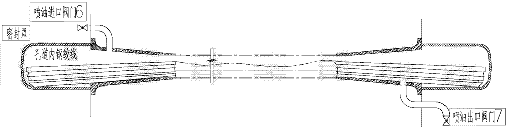 Antirust oil injection device for steel cable in prestressed duct and oil injection method thereof