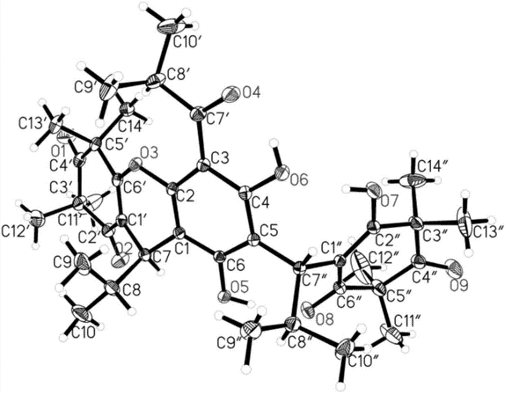 Myrtucommulone R and application thereof in preparing antibacterial drug