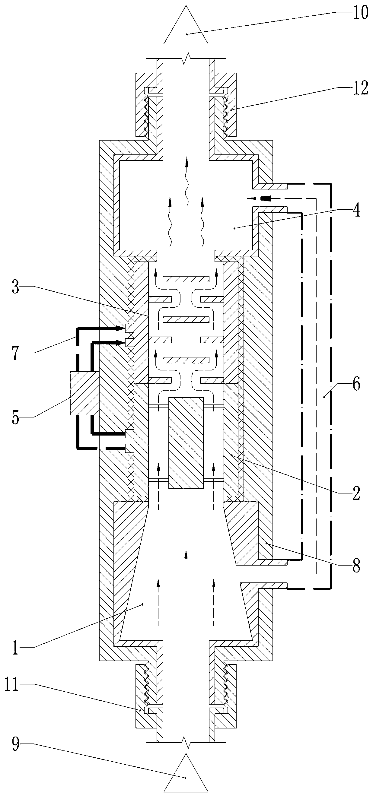 No-power water flow heating device