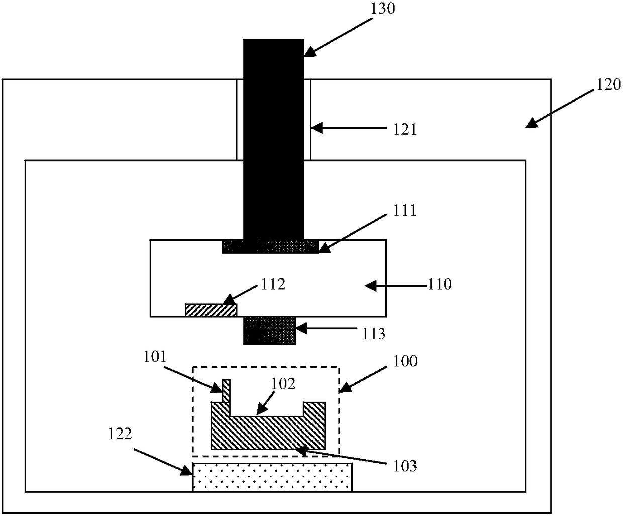 Testing device and method for sub-module of crimping type IGBT (Insulated Gate Bipolar Transistor) module