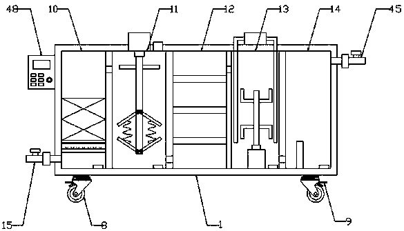 Movable multistage effective sewage treatment device