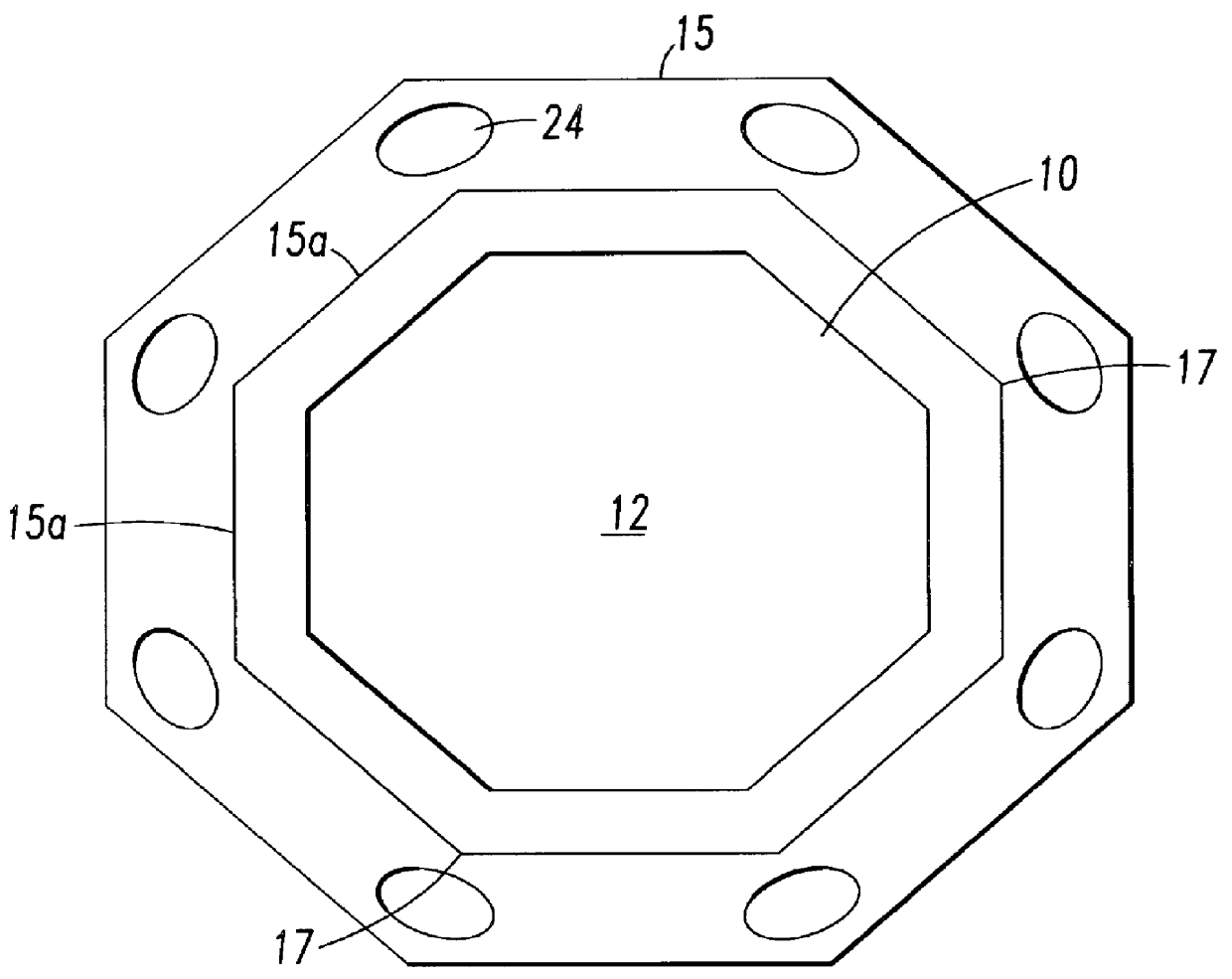 Chamber for reception, lateral division and redirection of liquid metal flow