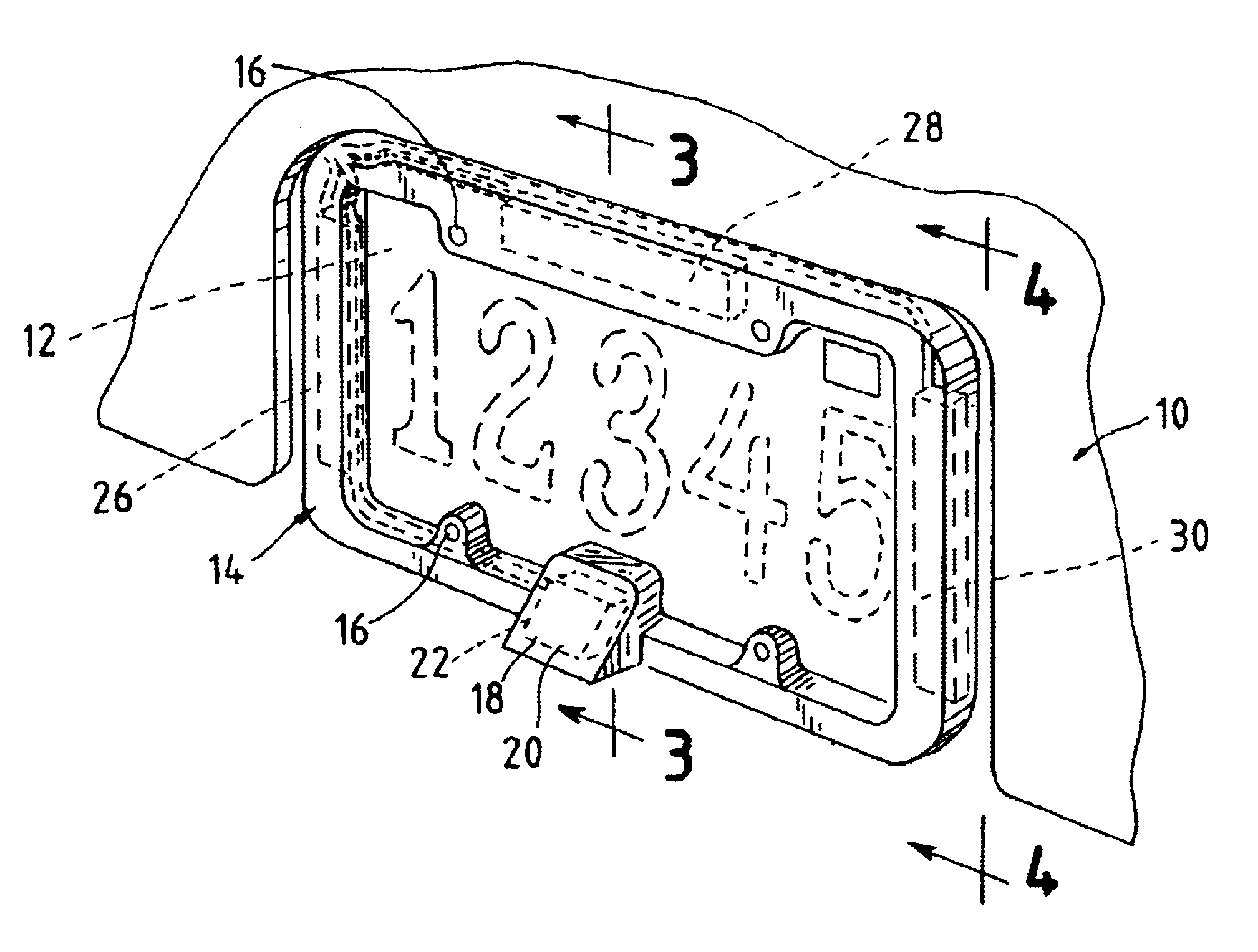 License plate frame with antenna