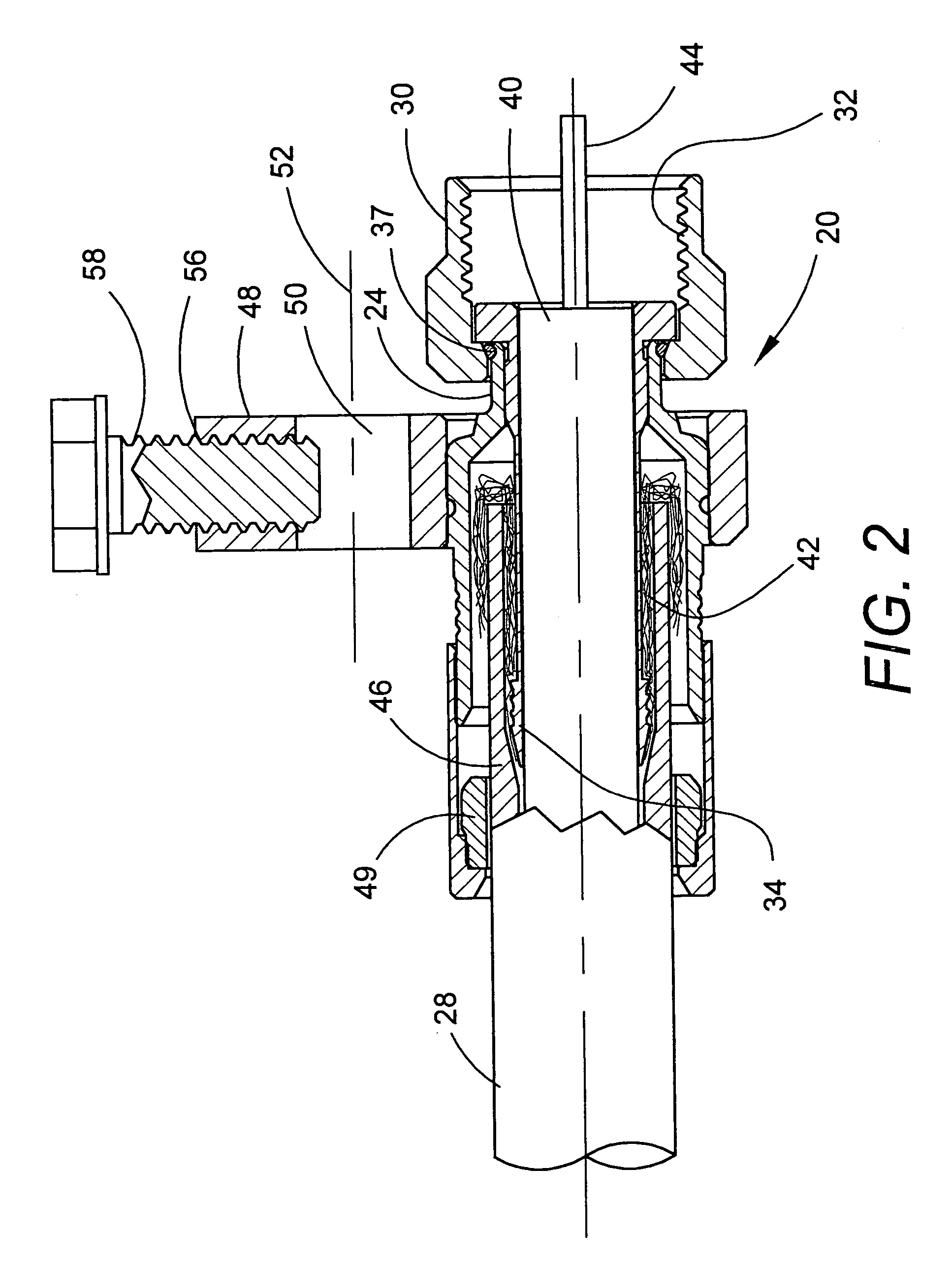 Coaxial cable connector with electrical ground