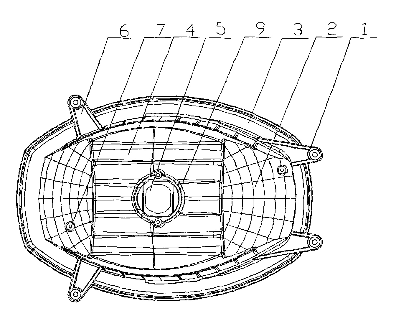 HID (High Intensity Discharge) high-efficiency street lamp reflecting mirror as well as manufacture and application methods thereof