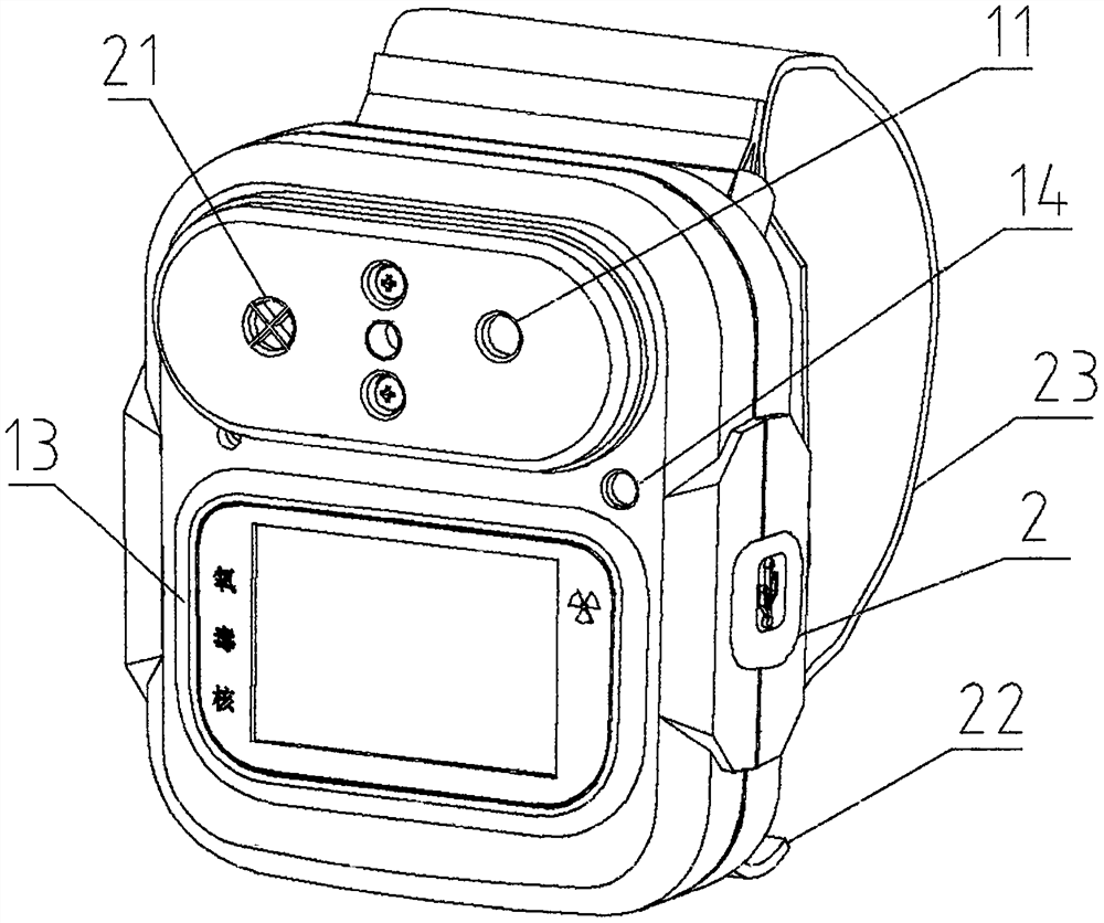 Individual soldier wearable toxic gas and nuclear radiation detector