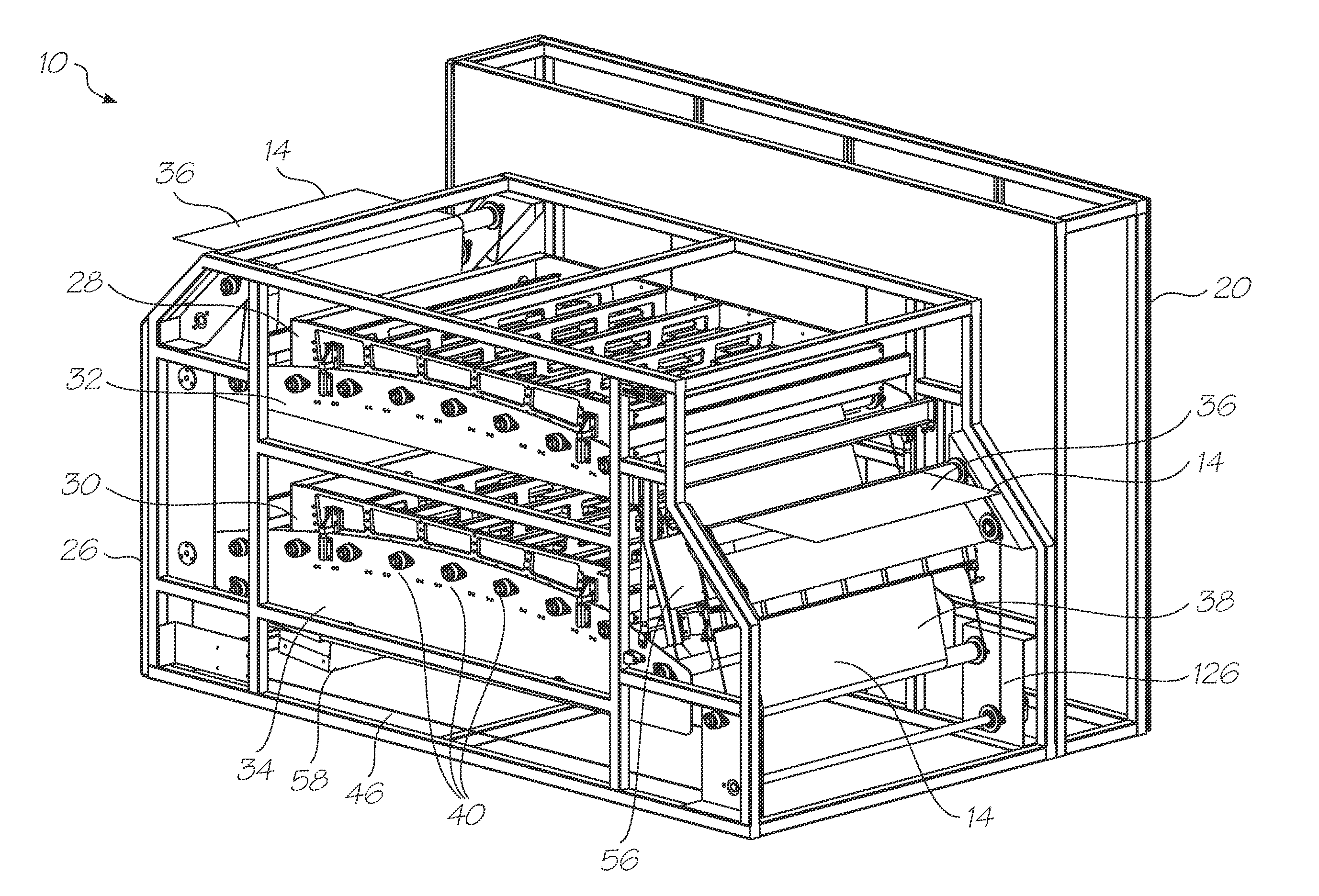 Continuous web printer with short media feed path