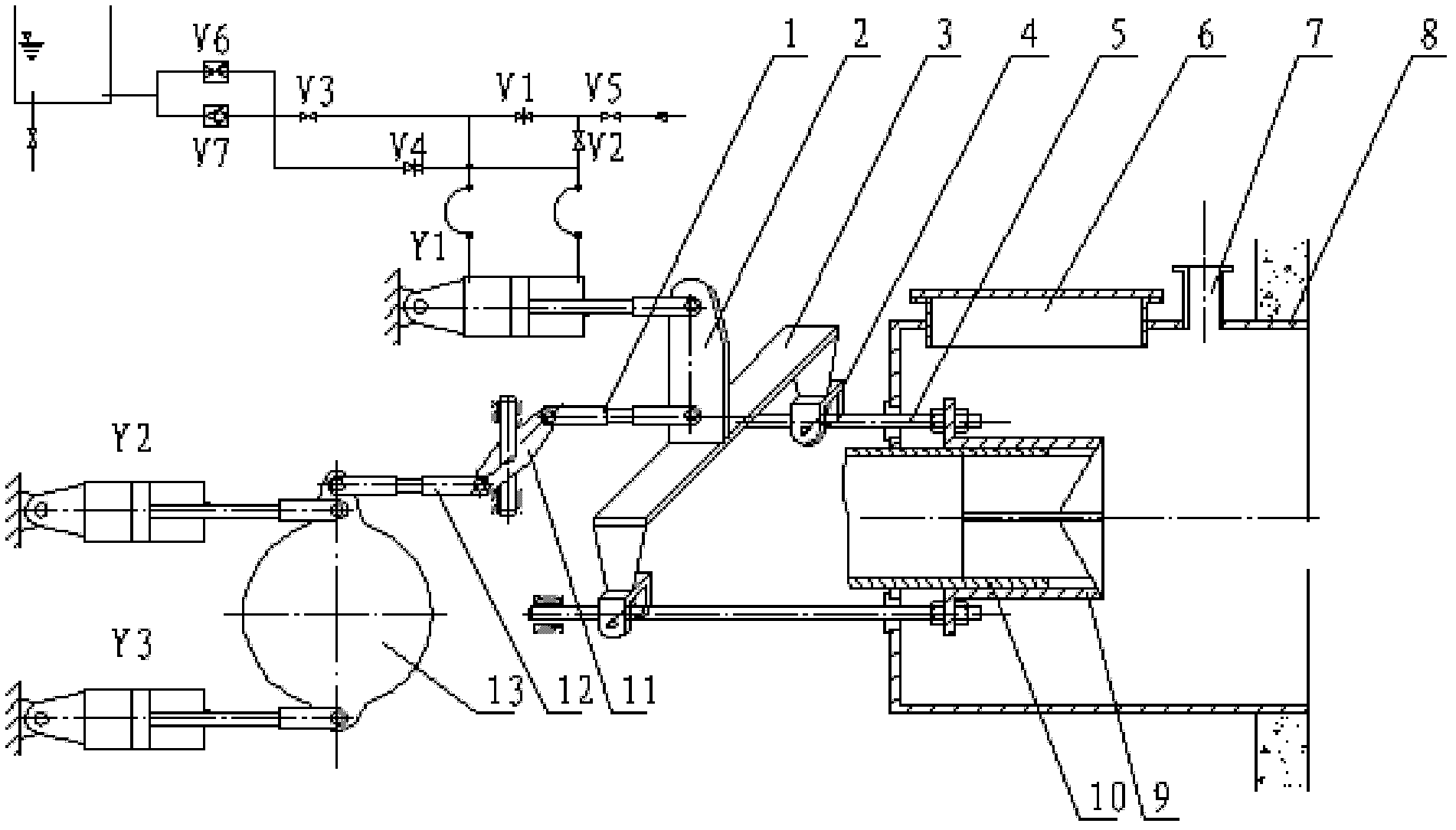 Pressure regulating valve of water turbine volute casing