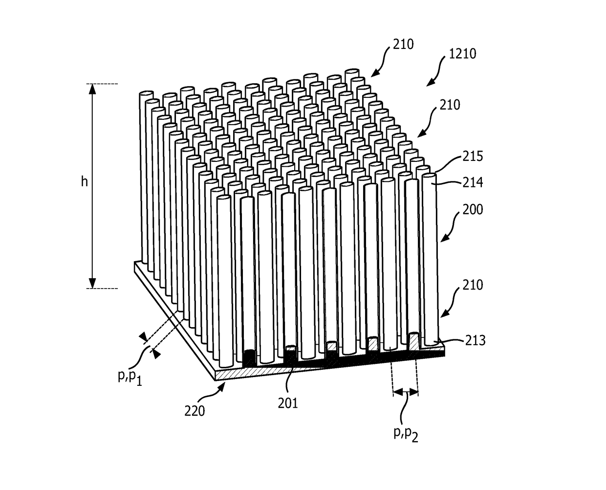 Low weight tube fin heat sink