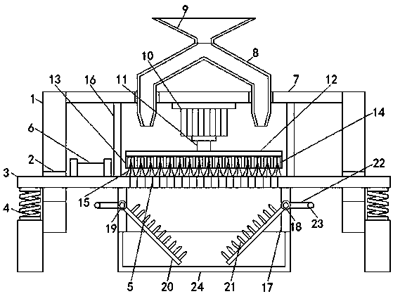 Tablet particles screening machine for preventing blockage of powder