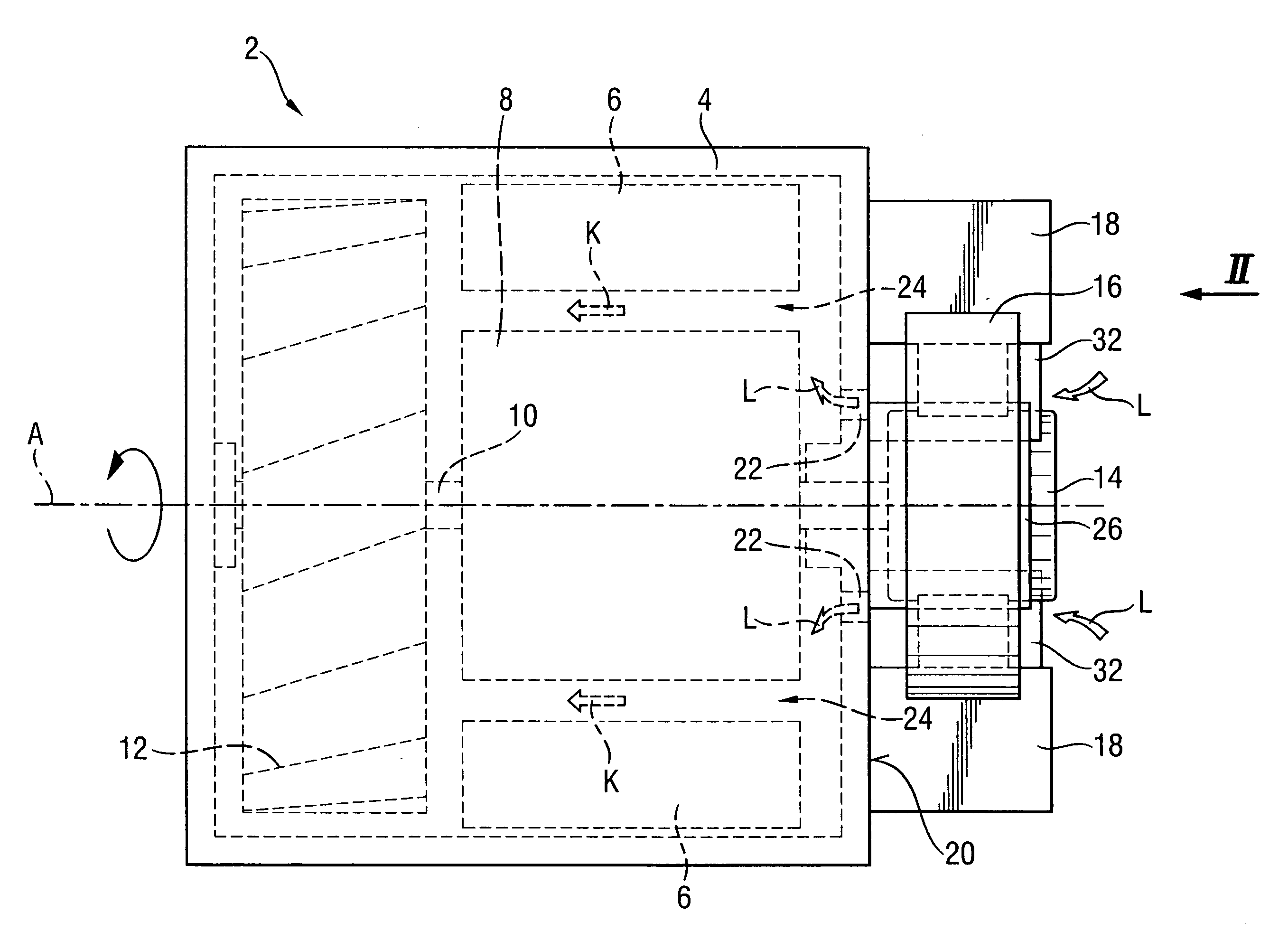 Universal motor with a device for removing dust