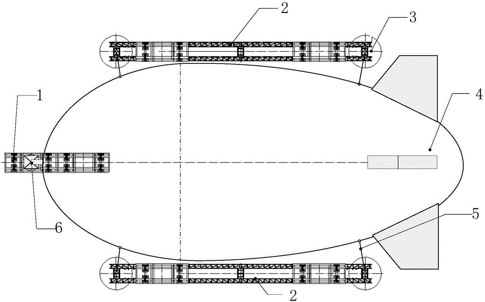 Discrete modular large airship transshipment and flying system and method