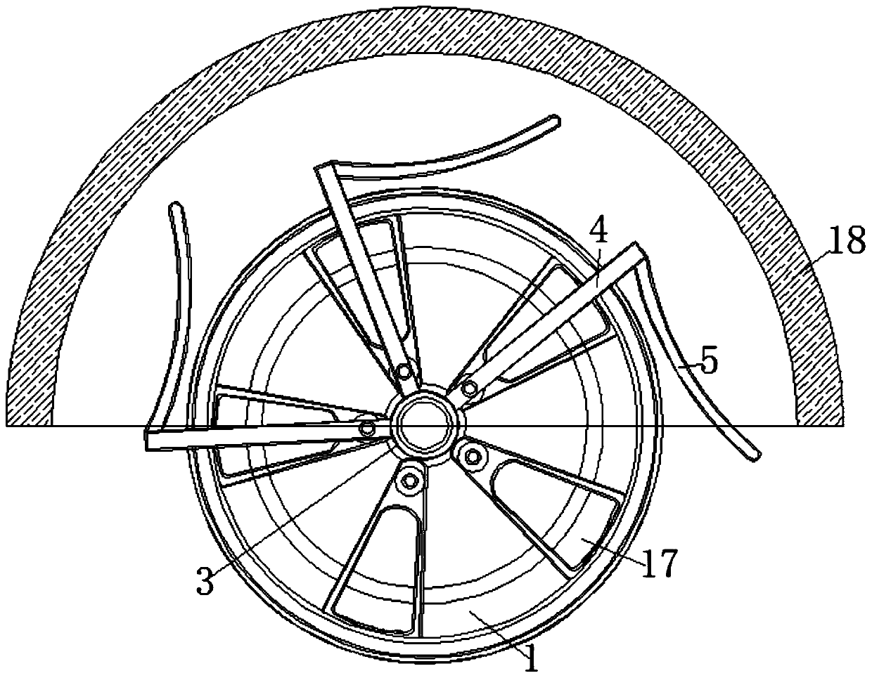 Convenient self-rescue escape device without disassembling automobile tire when automobile tire sinks into pit